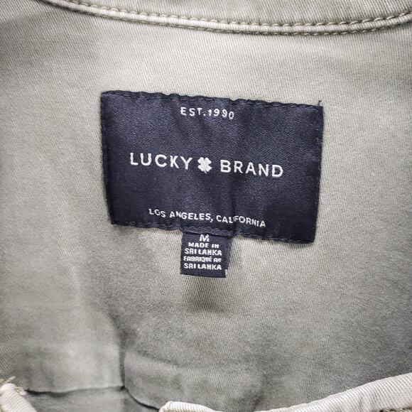 Lucky Brand Women's Green Cotton Blend Pockets Button Up Jacket Size Medium - Picture 7 of 13